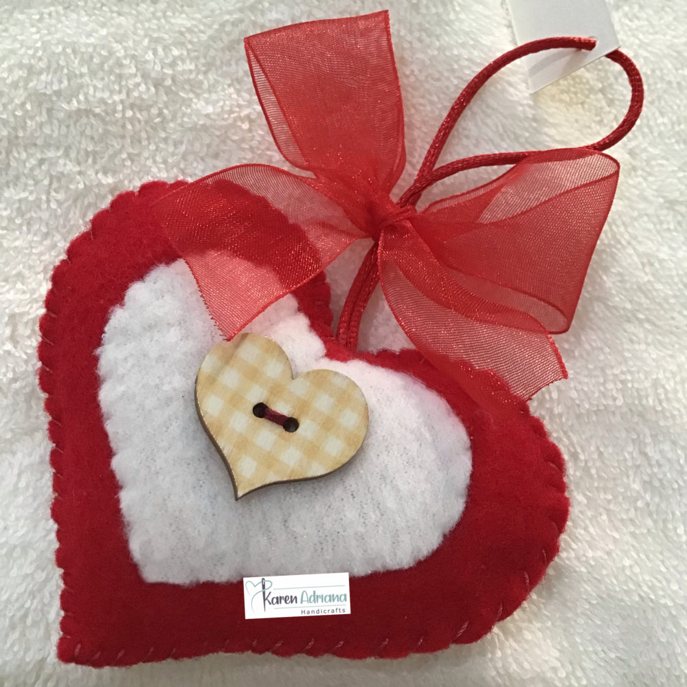 CORAZÓN ROJO Y BEIGE