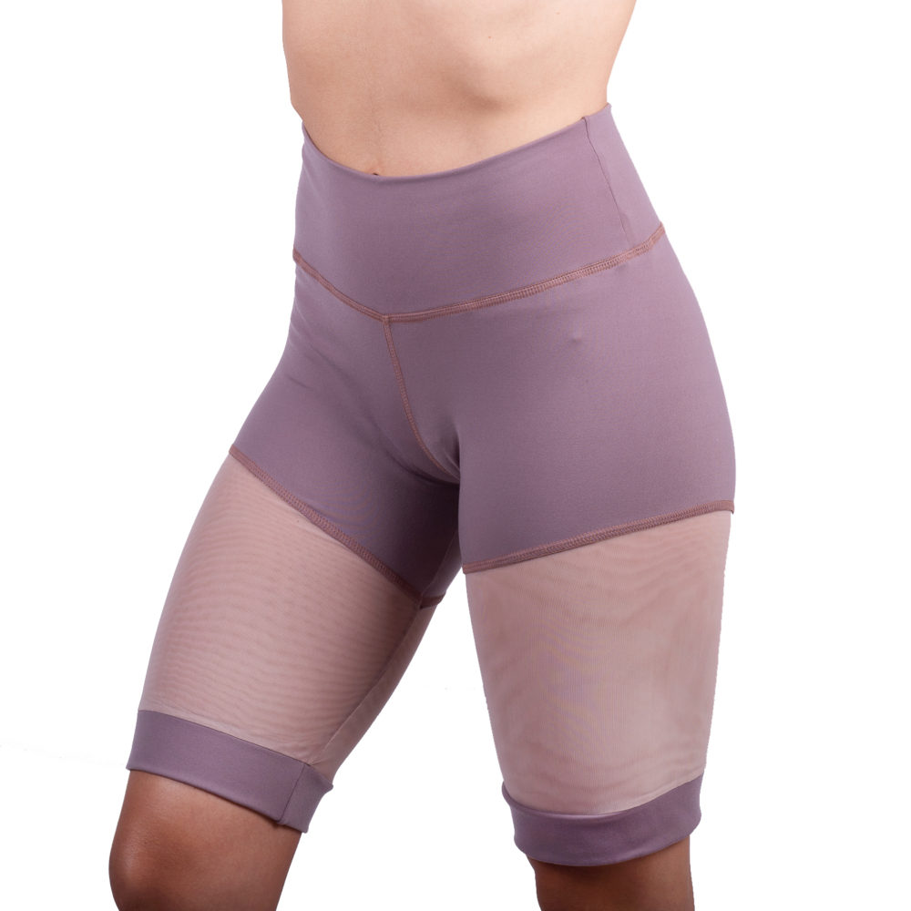 Bermuda deportiva mujer Lila con Transparencia